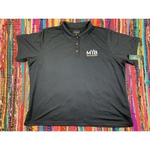 NEW LL Bean Polo Shirt Womens 3X Black MYB Mind Your Business Short Sleeve